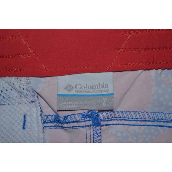Columbia PFG Shorts Women's M Tidal 5" Inseam Fishing Blue Red Pull On New $45 - Picture 4 of 10